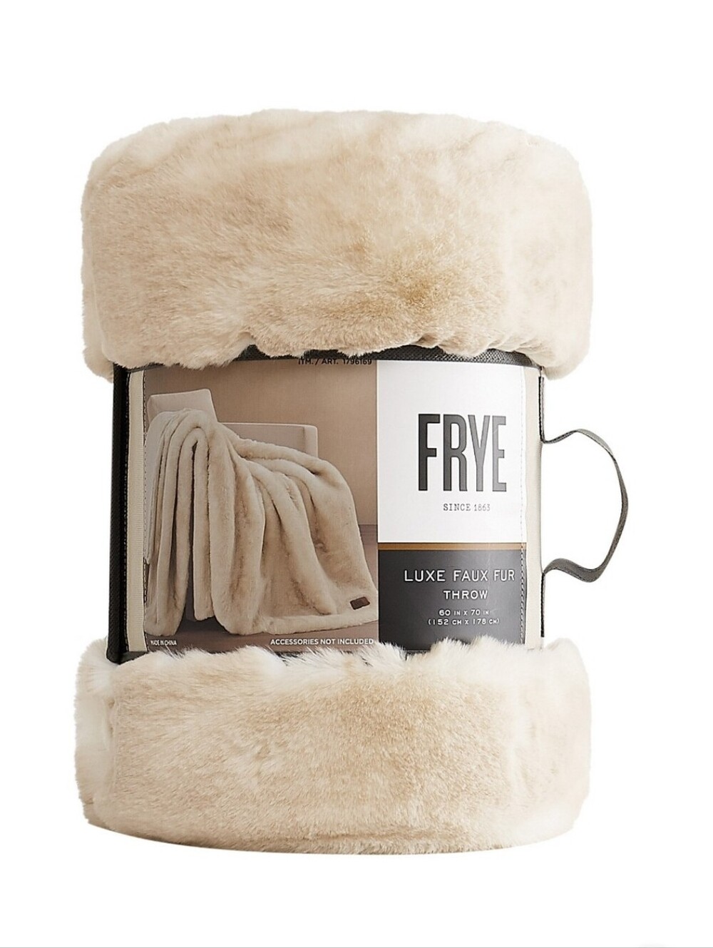 (6)Frye  Plush Faux Fur Throw60" X 70"